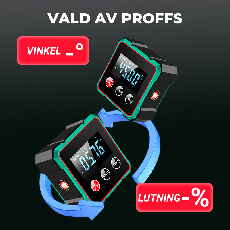 Vinklo™ | Magnetisk digital vinkelmätare med elektronisk lase