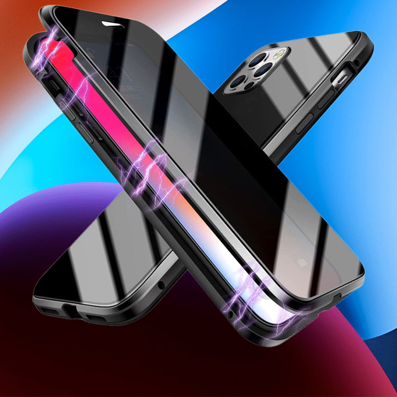 VisionLock™ | Dubbelsidigt Härdat Glas Helt Skyddande Telefonfodral