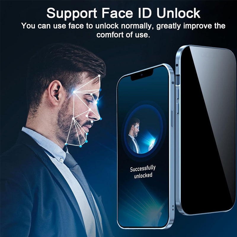VisionLock™ | Dubbelsidigt Härdat Glas Helt Skyddande Telefonfodral