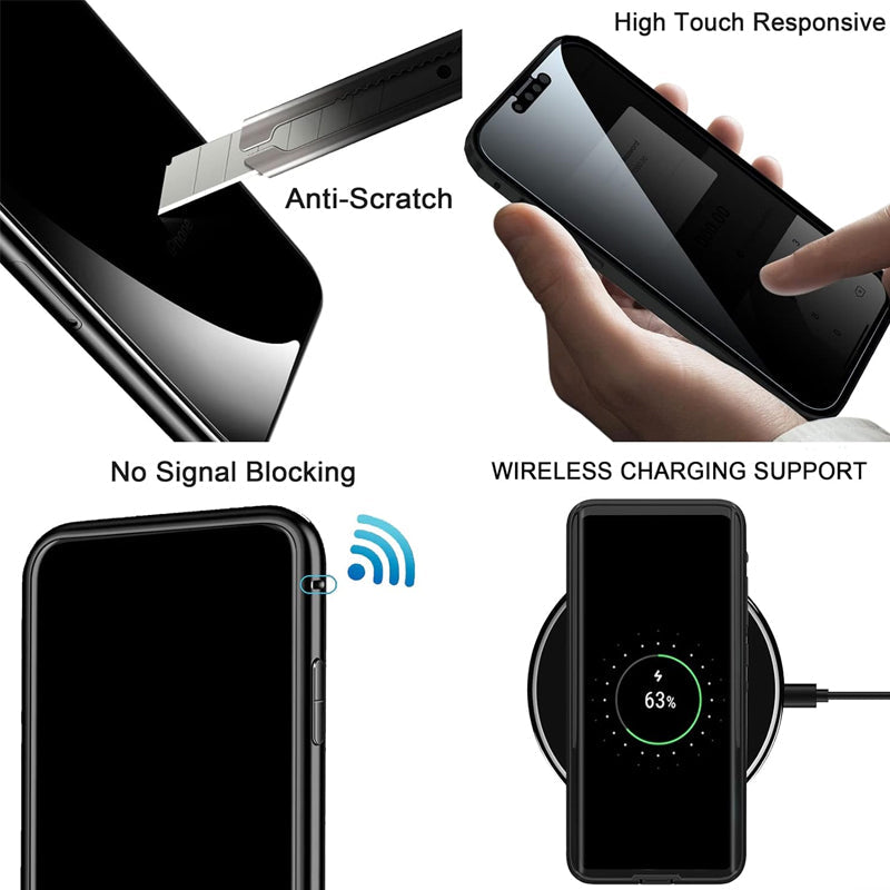 VisionLock™ | Dubbelsidigt Härdat Glas Helt Skyddande Telefonfodral