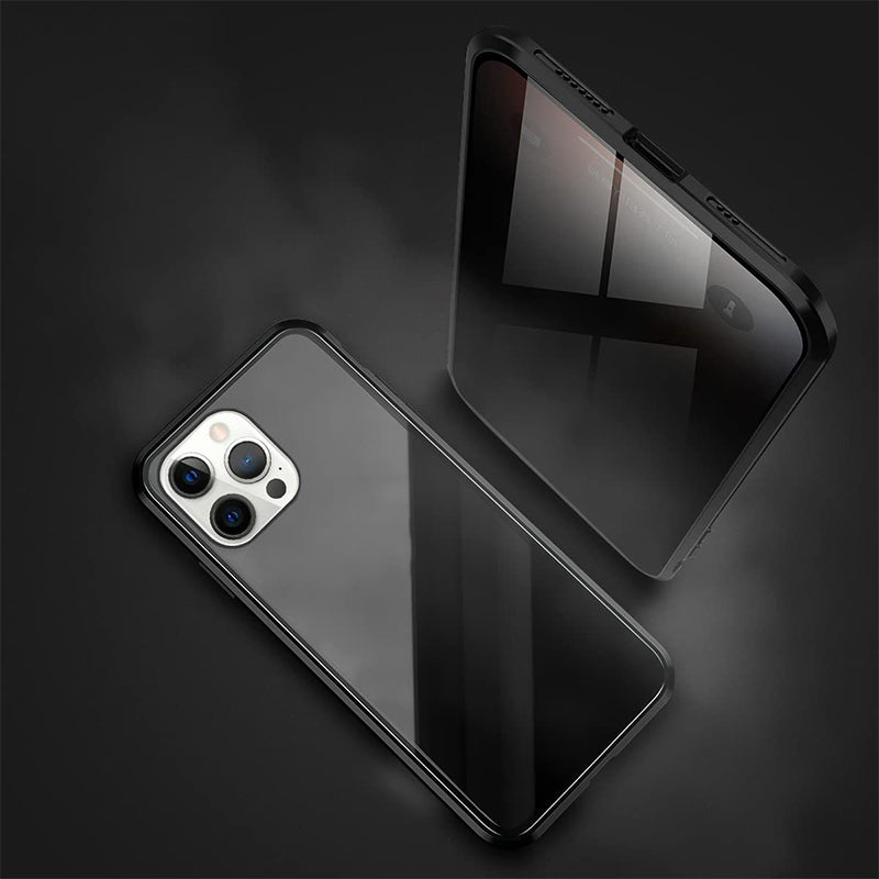 VisionLock™ | Dubbelsidigt Härdat Glas Helt Skyddande Telefonfodral