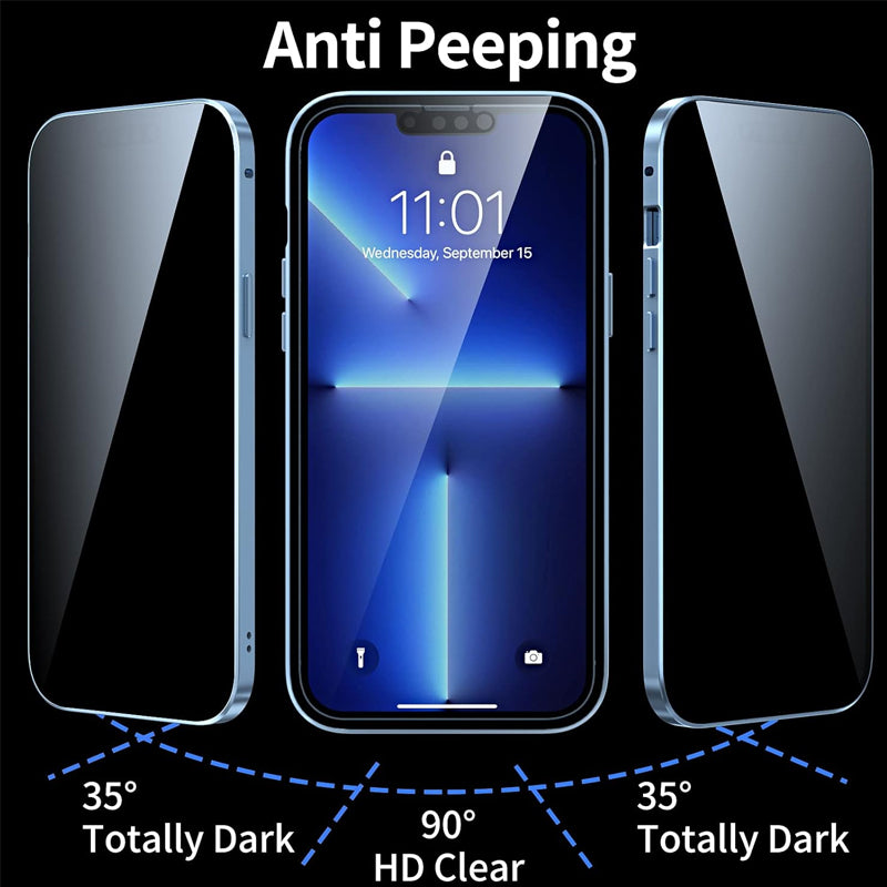 VisionLock™ | Dubbelsidigt Härdat Glas Helt Skyddande Telefonfodral