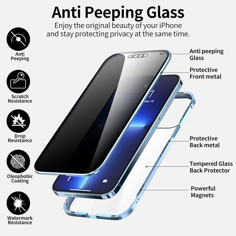 VisionLock™ | Dubbelsidigt Härdat Glas Helt Skyddande Telefonfodral